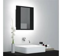 vidaXL Armoire à miroir de salle de bain LED 40x12x45 cm Acrylique Noir 804949