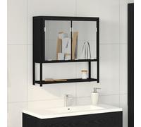 vidaXL Armoire-miroir de salle de bain Chêne noir 60x16x60 cm Bois reconstitué