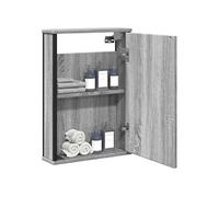 vidaXL Armoire à miroir de salle de bain Sonoma Gris bois d'ingénierie – placard mural, moderne
