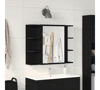 vidaXL Armoire Miroir Chêne Noir 80 x 20,5 x 64 cm Bois d'ingénierie | Parfait pour tes affaires, Un look moderne qui s'intègre bien dans les intérieurs chic, Fabriqué en chêne massif pour durer