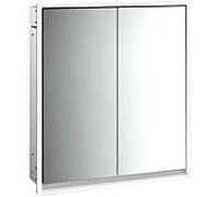 emco loft Armoire de toilette avec éclairage, 600 mm, modèle à encastrer, aluminium/miroir, 979805105, Exécution: 2 portes