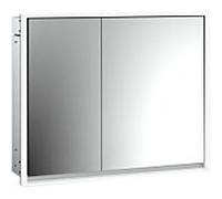 emco loft Armoire de toilette avec éclairage, 800mm, 2 portes, modèle à encastrer, aluminium/miroir, 979805109, Exécution: porte large à droite