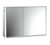 emco loft Armoire de toilette avec éclairage, 1000mm, 2 portes, modèle à encastrer, aluminium/miroir, 979805115, Exécution: porte large à droite
