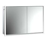 emco loft Armoire de toilette avec éclairage, 1000mm, 2 portes, modèle à encastrer, aluminium/miroir, 979805117, Exécution: porte large à gauche