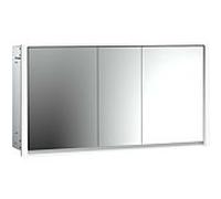 emco loft Armoire de toilette avec éclairage, 1600mm, 3 portes, modèle encastré, 979805123, Couleur: aluminium/miroir