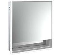 Emco Loft armoire à miroir éclairée à encastrer 979805203 600x733mm, avec compartiment inférieur, LED, arrêt à droite, aluminium/ Spiegel