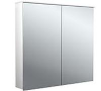 Armoire à miroir éclairée en saillie design Emco flat 2 979706403 800x711mm, LED, avec voile de lumière, 2 portes, aluminium