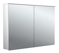 Emco pure 2 armoire à miroir éclairée en saillie design 979705404 1000x711mm, LED, avec voile de lumière, 2 portes, aluminium
