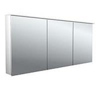 Emco pure 2 armoire à miroir éclairée en saillie design 979705407 1600x711mm, LED, avec voile de lumière, 3 portes, aluminium