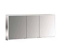 emco prime Armoire de toilette avec éclairage, 1400 mm, 3 portes, avec parois latérales réfléchissantes, modèle apparent, 949706387, Couleur: aluminium/blanc