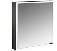 emco prime Armoire de toilette avec éclairage, 600 mm, 1 porte, charnières à gauche, avec parois latérales miroitées, modèle apparent, 949713559, Couleur: noir/miroir