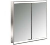 emco prime 2 Armoire de toilette avec éclairage, 600 mm, 2 portes, modèle encastré, 949706233, Couleur: aluminium/miroir