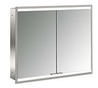 emco prime 2 Armoire de toilette avec éclairage, 800 mm, 2 portes, modèle encastré, 949706234, Couleur: aluminium/miroir