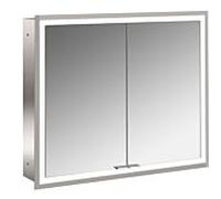 emco prime Armoire de toilette avec éclairage, 800 mm, 2 portes, modèle encastré, 949706372, Couleur: aluminium/blanc