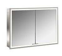 Emco prime armoire à miroir éclairée à encastrer 949706393 1000x730mm, 2 portes, aluminium/blanc
