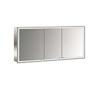 Emco prime armoire à miroir éclairée à encastrer 949706397 1400x730mm, 3 portes, aluminium/blanc