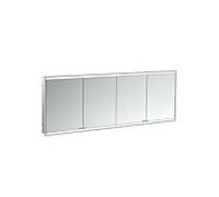 Emco prime armoire à miroir éclairée à encastrer 949713565 1800x730mm, 4 portes, noir/miroir