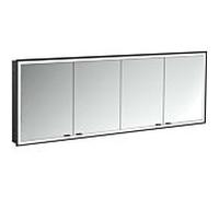 emco prime Armoire de toilette avec éclairage, 2000 mm, 4 portes, modèle encastré, 949713599, Couleur: noir/miroir