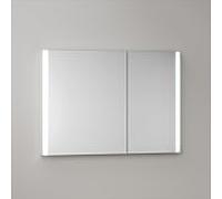 Armoire à miroir KEUCO Somaris avec éclairage 14513002200 100 x 71 x 11,5 cm, miroir, 2 portes, fixation murale, asymétrique