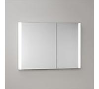 KEUCO SOMARIS Armoires de toilette encastrées au mur 2 portes, asymétriques, 1000mm, 14513512200, Couleur: Blanc Mat