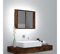 vidaXL Armoire à miroir LED Chêne fumé 60x12x45 cm Bois d'ingénierie 822841