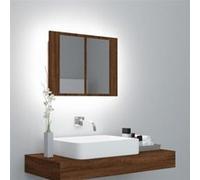 vidaXL Armoire à miroir LED 45 cm Chêne marron