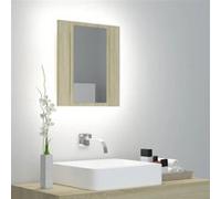 Armoire à miroir LED de bain Chêne sonoma 40x12x45 cm Acrylique