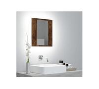 Armoire à miroir LED de salle de bain chêne fumé 40x12x45 cm, armoire à miroir de salle de bain, miroir de 822833