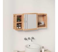 vidaXL Armoire à miroir 80x17x34 cm Bois massif de noyer Marron