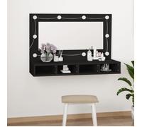 vidaXL Armoire à miroir 90×31,5×62 cm LED Design contemporain Noir