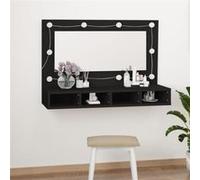 Armoire à miroir - vidaXL - 90x31,5x62 cm - LED - Noir - Design contemporain Noir G