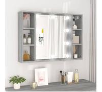 vidaXL Armoire à miroir avec LED Sonoma gris 76x15x55 cm