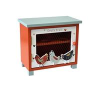 Armoire à oeufs en bois orange et bleu 18 cm