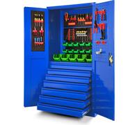 Armoire à outils Armoire d'atelier en acier bleu 185x90x50