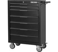 Armoire à outils, chariot à outils, avec 7 tiroirs et roues, caisse à outils en métal avec roulettes, noir