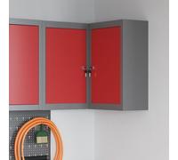 Armoire à outils d'angle vidaXL murale et verrouillable en acier rouge