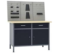 Armoire à outils et chariot d'atelier avec établi en acier, dimensions 120x60x85 cm, capacité de charge de 500 kg