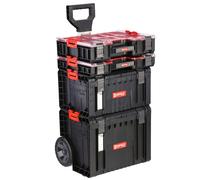 Armoire à outils MAX-Organizer Poignée télescopique Roues Renforcée 4 Boîtes Modulaire PRO