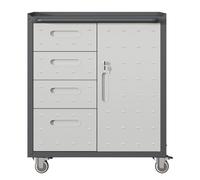 Armoire à outils métal robuste 75x42x88 cm avec roulettes - Garage/atelier/bureau - Stockage professionnel rangement