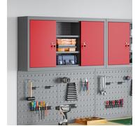 vidaXL Armoire à outils avec étagère rouge et grise 100 x 20 x 55 cm