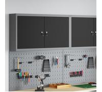 vidaXL Armoire à outils avec étagère Noir et gris 100 x 20 x 55 cm