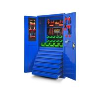 Armoire à Outils TC007 Armoire d'atelier Métallique avec 7 Tiroirs Portes battantes Tôle d'acier 185 cm x 92 cm x 50 cm (Bleu)