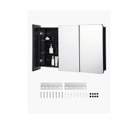VEVOR Armoire de Toilette Miroir, 1017 x 647 mm, Meuble de Salle de Bain pour médicaments, avec Miroir, Cadre en Aluminium et étagères réglables à 4 Couches, Installation encastrée et Murale