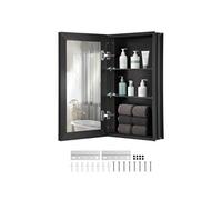 VEVOR armoire de toilette, armoire à pharmacie miroir, armoire à médicaments (355 x 135 x 610 mm) pour salle de bains, montage encastré ou mural, aluminium