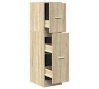 Armoire à Pharmacie Dub Sonoma 30x41x118 cm Bois Composite | Meuble apothicaire polyvalent, glissières métalliques, fixation murale incluse, rangement spacieux, bois composite résistant