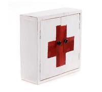 Armoire à pharmacie - Medic 35 - 35 x 35 x 13 cm (h x l x p) - En acajou - Armoire murale au design vintage retapé chic