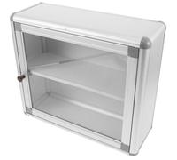 Armoire à Pharmacie Murale en Métal Fermeture Sécurisée et | Organisation Pratique pour Remède, Moufles ou Objets Trouvés, Installation Intérieure ou Extérieure, Coloris Argenté