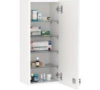 Armoire à pharmacie murale verrouillable - 5 niveaux - verre panneaux blanc