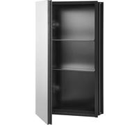 Armoire à pharmacie SucceBuy, 35,5 x 61 cm, armoire de salle de bains avec miroir et étagères réglables, structure en aluminium pour fixation murale ou encastrement