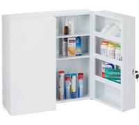 Armoire à pharmacie XXL à double porte Relaxdays 10030266, blanc